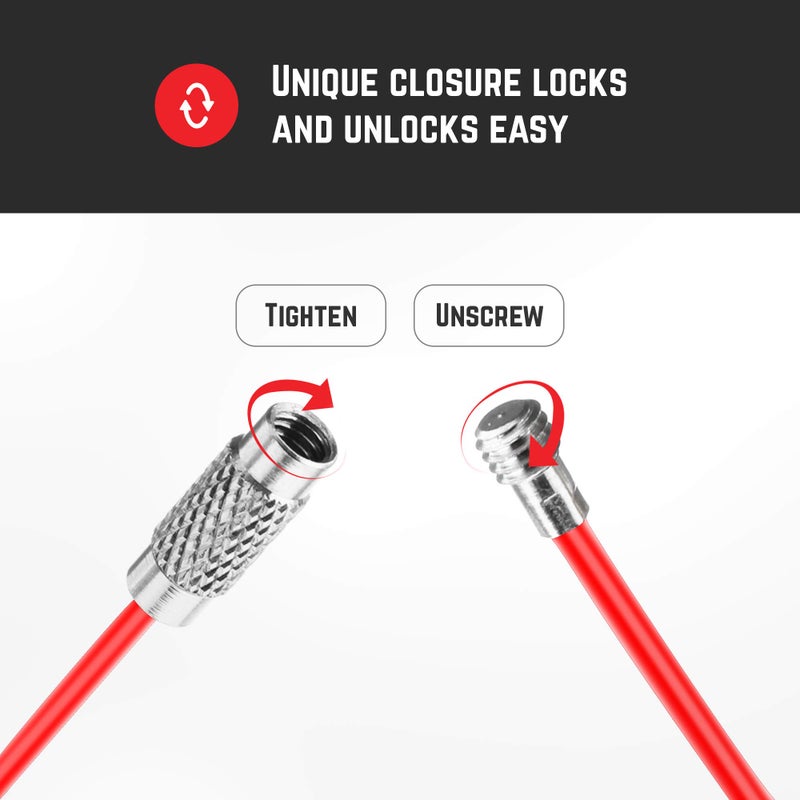 Silipac Stainless Steel Wire Keychain Cable, Twist-Lock 6.3" (16 cm) 2mm â€“ Car Keyring, Luggage Tag, Carabiner â€“ 4 Pack - Image 3